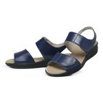 Sandália Feminina Papete Azul Regulável em Couro Conforto Senhora 33/42 Pizaflex Ótima Qualidade