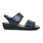 Sandália Feminina Papete Azul Regulável em Couro Conforto Senhora 33/42 Pizaflex Ótima Qualidade