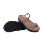 Sandália Papete Feminina Creme Birken Tiras Em Glitter Super Conforto 