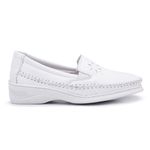 Sapato Tênis Mocassim Feminino Branco Confort Ortopédico Diabético - Esporão Resistente Linha Senhora