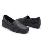 Sapato Tênis Mocassim Feminino Preto Confort Ortopédico Diabético - Esporão Resistente Linha Senhora