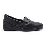 Sapato Tênis Mocassim Feminino Preto Confort Ortopédico Diabético - Esporão Resistente Linha Senhora