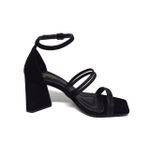 Sandália Feminina Salto Geométrico Strass Ref 3700 Preta 