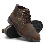 Coturno Masculino Camurça Bota Cano Curto Resistente Palmilha em Gel
