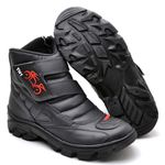 Coturno Bota De Motoqueiro Semipermeável Resistente Unissex de Couro Casual Confortável