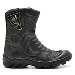 Bota Masculina Motoqueiro TH3 em Couro Cano Médio Preto Conforto Resistencia Trilha Passeios Trabalho