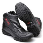 Bota Masculina Coturno Motoqueiro Militar TH5 em Couro Cano Curto Preto Conforto Resistencia Trilha Passeios Trabalho
