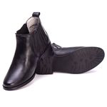 Botina Coturno Feminino Preta Cano Baixo com Elástico Lateral 6101 Casual Pettinari