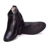 Botinha Feminina Preta 6103 Couro Legítimo Moda Feminina Resistente