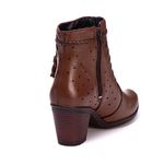 Coturno Saltinho 6803 Bota Feminina Marrom de Couro Legítimo Pettinari Passeio Moda Feminina