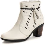 Coturno Saltinho 6803 Bota Feminina Off White de Couro Legítimo Pettinari Passeio Moda Feminina