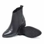 Bota Feminina Bico Fino Chelsea Preta Cano Baixo Casual Moda Tendencia