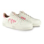 Tênis Feminino Casual Movers Couro Off White/Pink para Trabalho Dia a Dia Passeios Moderno Elegante