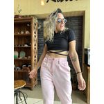 Blusa cropped canelado com amarração Chapecó - Preto