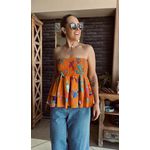Blusa Londrina - Laranja Estampado