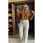 Camisa Cropped Lindóia - Caramelo