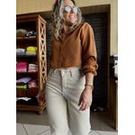 Camisa Cropped Lindóia - Caramelo