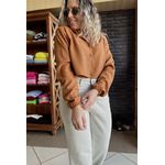 Camisa Cropped Lindóia - Caramelo