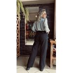 Calça jeans Wide Leg - Preta estonada - Gasparian