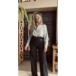 Calça jeans Wide Leg - Preta estonada - Gasparian