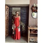 Vestido longo Flor Aurora - Vermelho