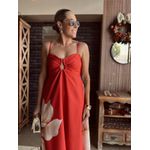 Vestido longo Flor Aurora - Vermelho