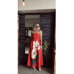 Vestido Barcelos Floral - Vermelho