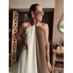 Vestido Dualité - Marrom/Bege