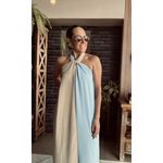 Vestido Dualité - Azul/Bege
