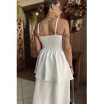 Vestido longo com babados Miranda - Off