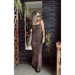 Vestido Longo Tule Animal Print - Imperatriz