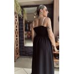 Vestido Midi com laço Áurea - Preto