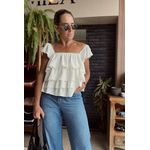 Blusa com Babados Valença - Branco