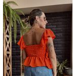 Blusa com Babados Valença - Laranja