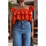 Blusa com Babados Valença - Laranja