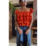 Blusa com Babados Valença - Laranja