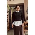 Blusa tricô mousse Caiana - Preto