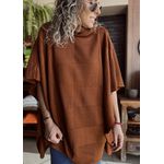 Poncho em tricô Aurora - Caramelo