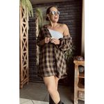 Chemise em Flanela Xadrez Gália - Marrom