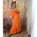 Vestido Longo Violeta - Laranja Tangerina