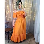 Vestido Longo Violeta - Laranja Tangerina