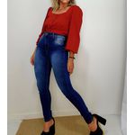 Calça Skinny cos alto Flat Belly - Jeans