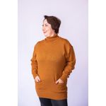 Blusa Gola Alta Com Bolso - Plus size