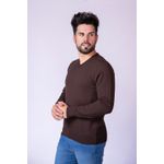 Suéter Masculino 2 Cabos Plus size - Marrom