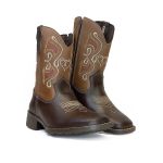 Bota Texana Feminina Infantil em Couro Marrom 7251 Kapell 