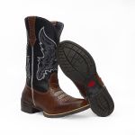 Bota Texana Masculina em Couro Marrom Anaconda Kapell 