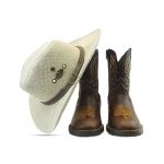 Combo Chapéu em Juta + Bota Texana Miura Unissex Em Couro Kapell