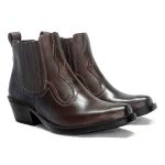 Bota Country Masculina Em Couro Nobre Legítimo Café Kapell