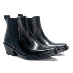 Bota Country Masculina Em Couro Nobre Legítimo Preto Kapell