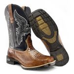 Bota Texana Masculina em Couro Legítimo Anaconda Kapell 